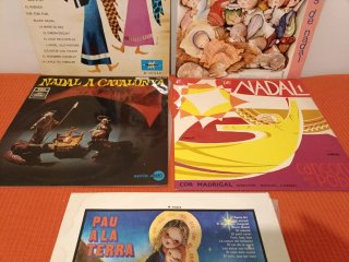 Lot de 5 discos de vinil de cançons de Nadal