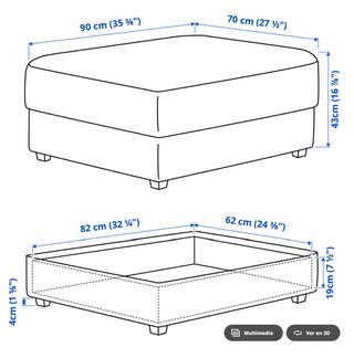 Reposapiés KIVIK gris Ikea