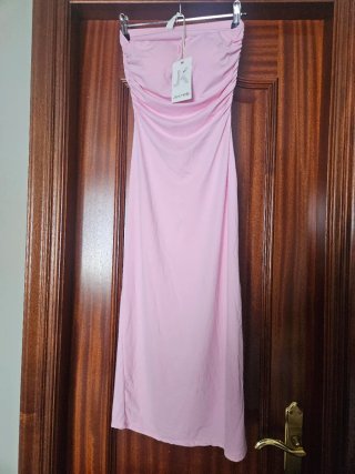 Vestido rosa strapless talla S/M a estrenar