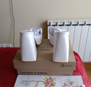 Sandalias Plataforma Tacón Blanco Talla 41
