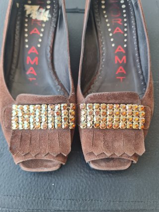 Zapatos Laura Amat ante marrones talla 37