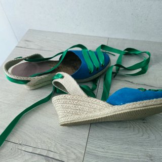 Alpargatas Artesanas Azul de Leindia,T.41.