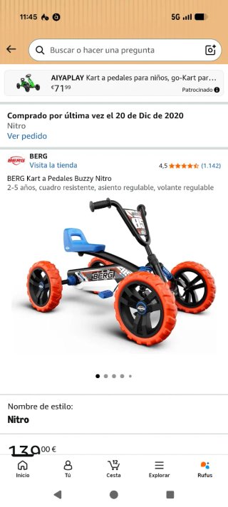 Kart de pedales Berg para niños