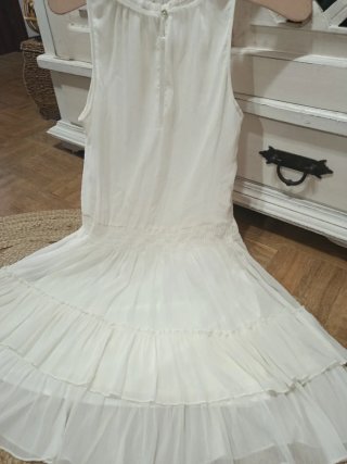 Vestido Zara Blanco Estilo Ibicenco