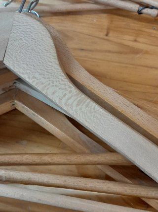 12 Perchas Madera Natural