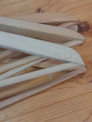 12 Perchas Madera Natural