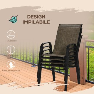 Sedie da Giardino Set 4 Pezzi, Sedie da Esterno Im