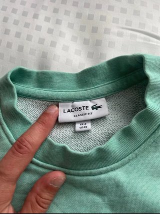Sudadera Lacoste verde con logo cocodrilo