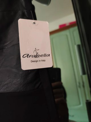 Pantaloni neri vita alta effetto pelle L