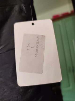 Pantaloni neri vita alta effetto pelle L