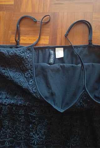 Vestido H&M Encaje Negro Talla L