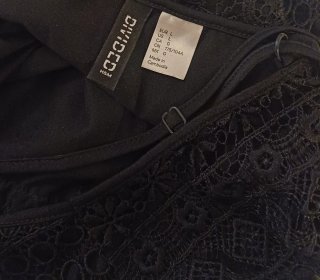 Vestido H&M Encaje Negro Talla L