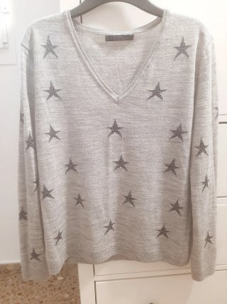 Jersey Violeta by Mango Estrella Gris Talla S