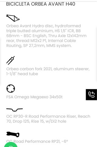 Bicicleta Orbea Avant H40 Talla XS
