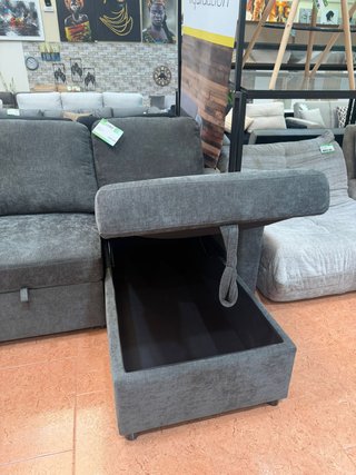 Sofá Cama Chaise Longue Gris