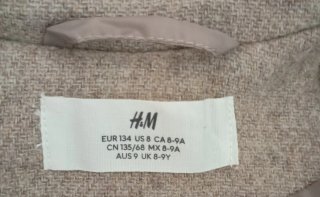 Abrigo paño niña H&M marrón