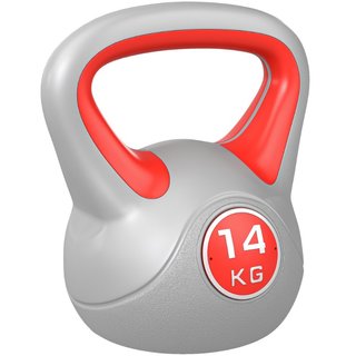 Kettlebell 14kg in PU e Sabbia con Base Piatta e