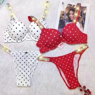 Conjunto Victoria's Secret Lunares Rojo/Blanco