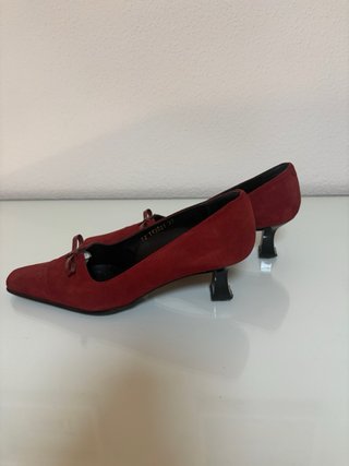 Zapatos Boretti Tacon Kitten Vintage, burdeos