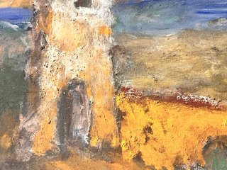 Dipinto Olio Tullo Bertozzi Ponte Giallo 1956