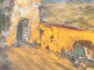 Dipinto Olio Tullo Bertozzi Ponte Giallo 1956