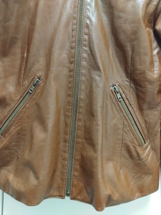 Chaqueta Piel Vintage Marrón Talla M