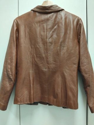 Chaqueta Piel Vintage Marrón Talla M