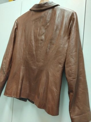 Chaqueta Piel Vintage Marrón Talla M
