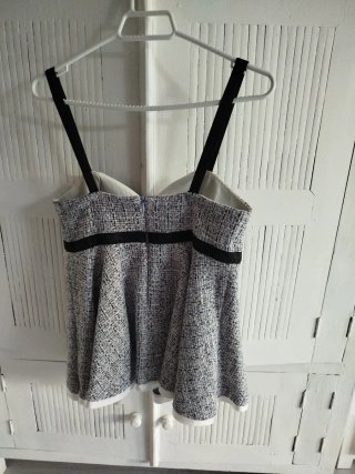 Top tirantes Zara gris y blanco
