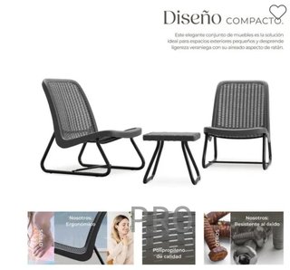 Set di mobili da giardino MODICA per 2 persone, aspetto rattan