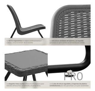 Set di mobili da giardino MODICA per 2 persone, aspetto rattan