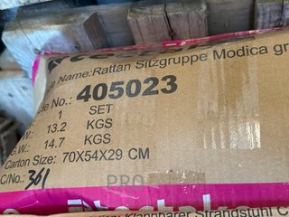 Set di mobili da giardino MODICA per 2 persone, aspetto rattan