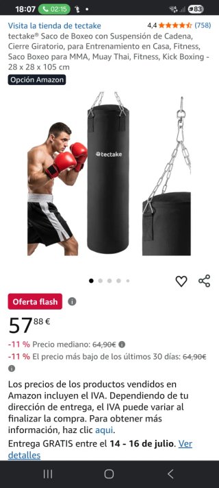 Saco boxeo 28x105cm 25kg