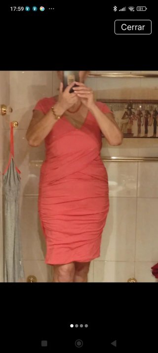 Vestido coral de algodón