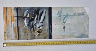 ​Acuarela Original de Barcas Amadeu Casals