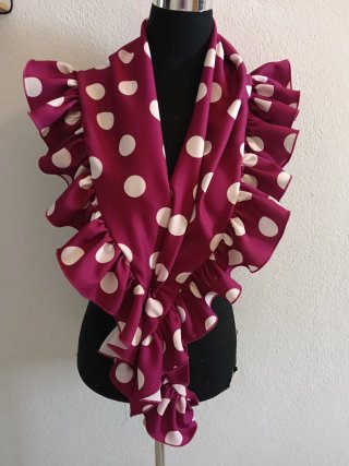 Mantoncillo Flamenco Lunares Morado Blanco