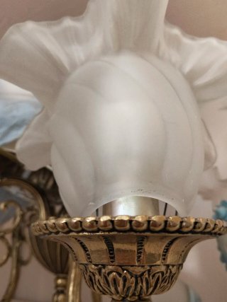 Urge Ideal lámpara de bronce vintage de 5 tulipas