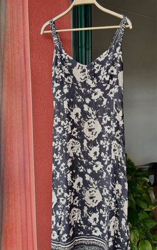 Vestido de viscosa largo con etiqueta