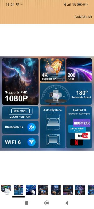 Proyector Portátil 4K Nuevo a estrenar
