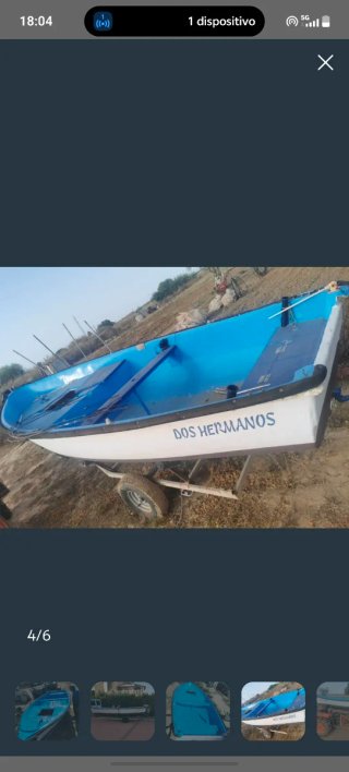 Barco azul.  Sin documentación 4.30 por 1.60