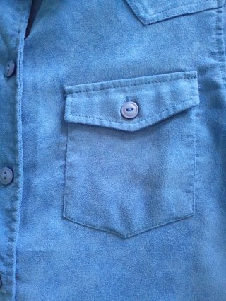 Camisa chaqueta antelina azul