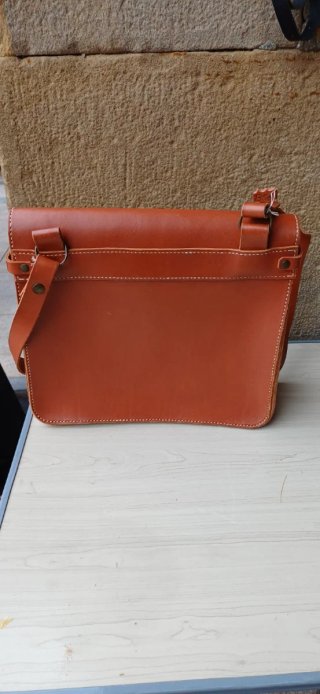 Bolso para ordenador de Cuero Marrón Hecho a Mano