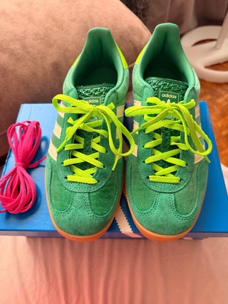 Adidas Gazelle Indoor 38 2/3 Verde/Rosa