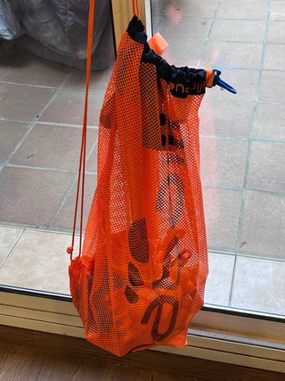 Bolsa de malla para playa y moldes + palas
