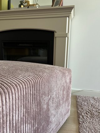 Puff pana rosa corduroy
