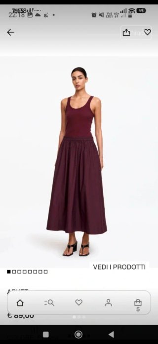 Maxigonna bordeaux taglia unica