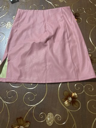 Gonna in pelle rosa taglia S
