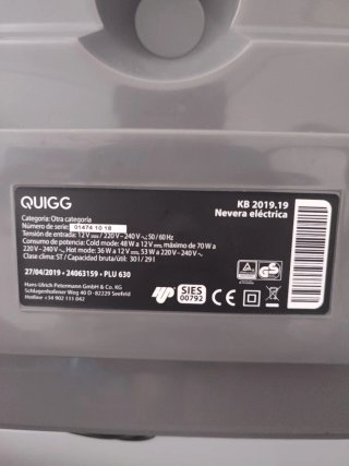 Nevera Portátil Eléctrica QUIGG