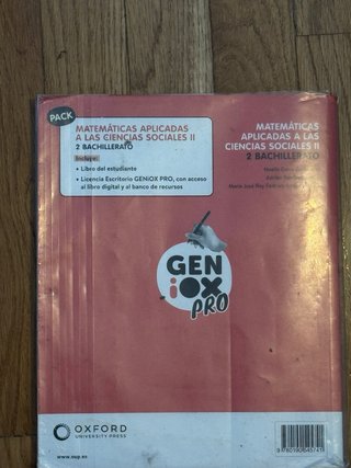 Matemáticas Aplicadas a las CCSS 2º Bach – Oxford