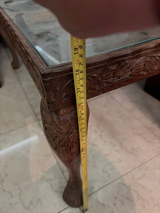 Mesa de centro de madera y cristal